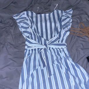Blue and white stripe dress